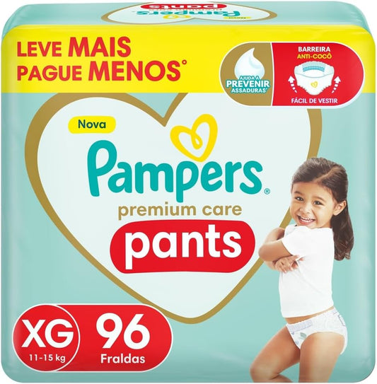 🍼 Fralda Pampers Pants Premium Care – XG 96 Unidades