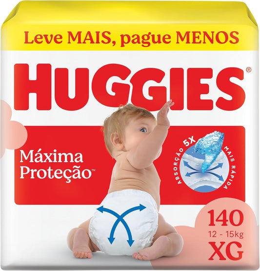 🛡️ Fralda Descartável Huggies Supreme Care XG 140 Unidades